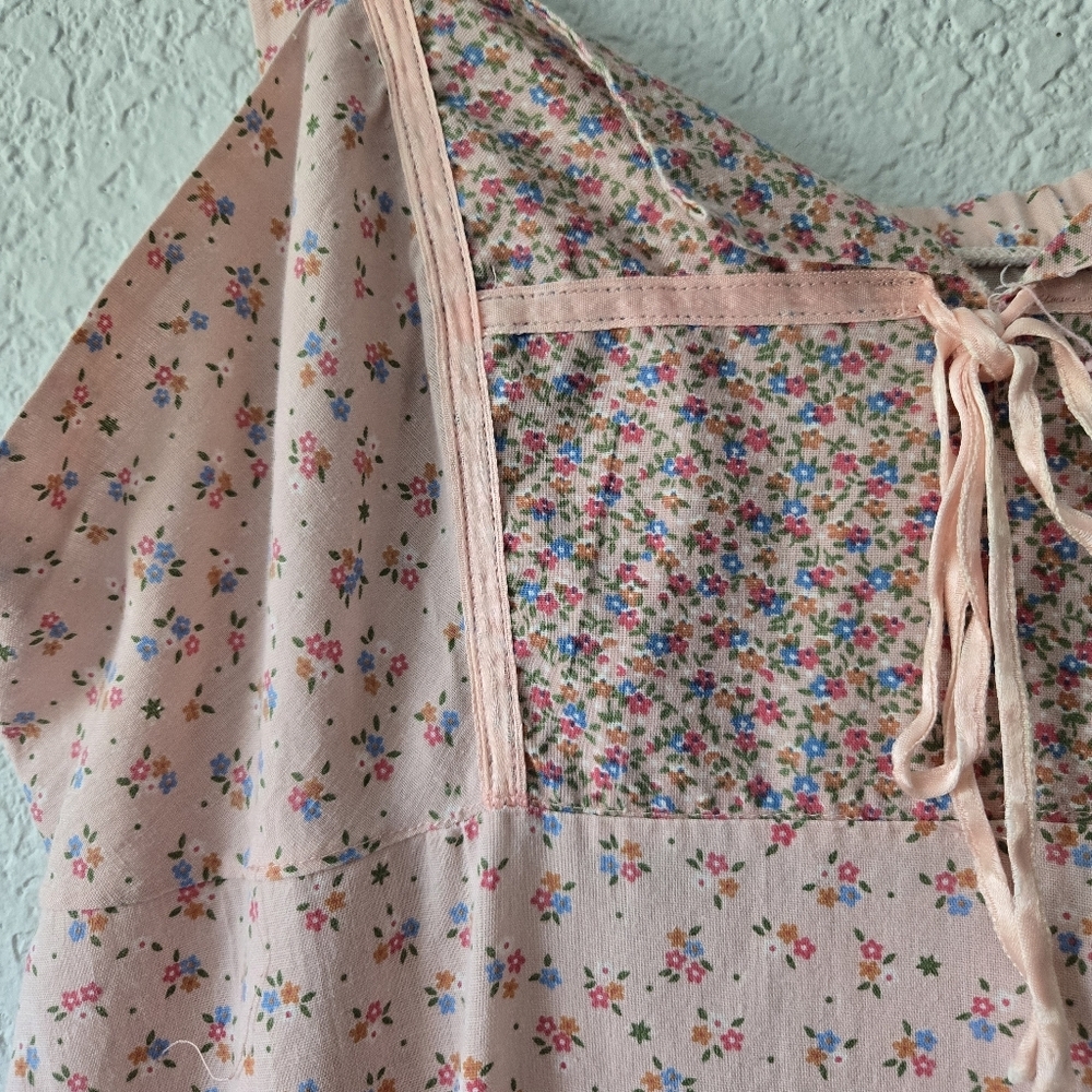 Vintage Gilead L Pink Cottagecore Floral Tiered Maxi Dress Pockets Square Neck - Picture 4 of 7